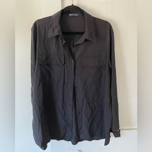 SHEIN women’s black  Button-Up Shirt